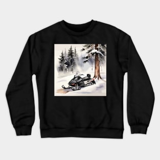 Black Snowmobile Crewneck Sweatshirt